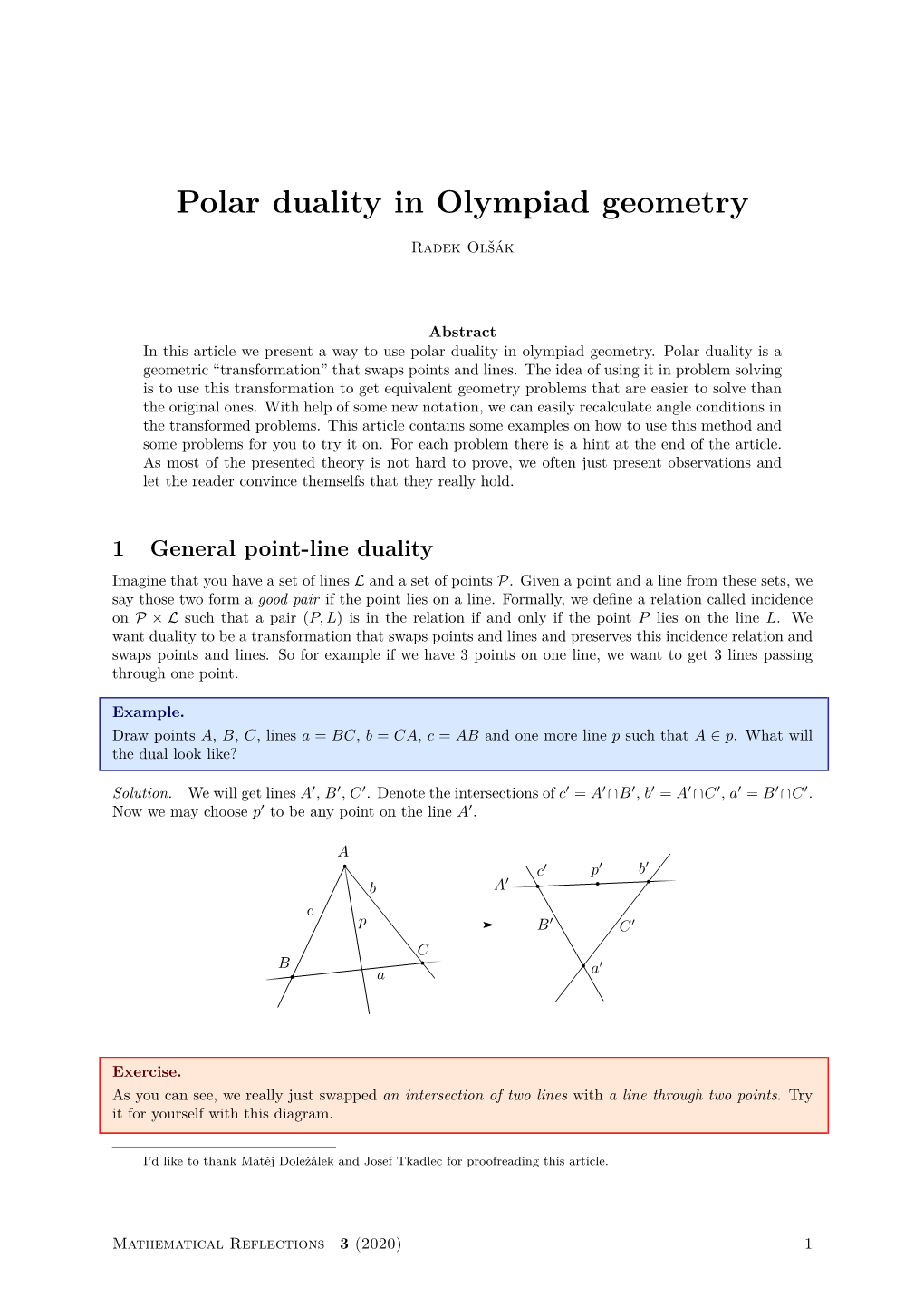 Polar Duality in Olympiad Geometry