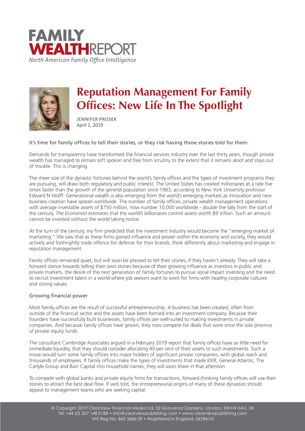 Reputation Management for Family Offices: New Life in the Spotlight