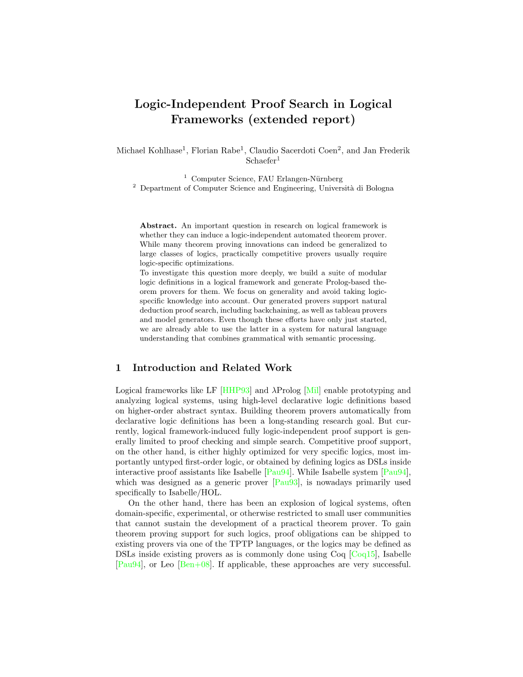 Logic-Independent Proof Search in Logical Frameworks (Extended Report)
