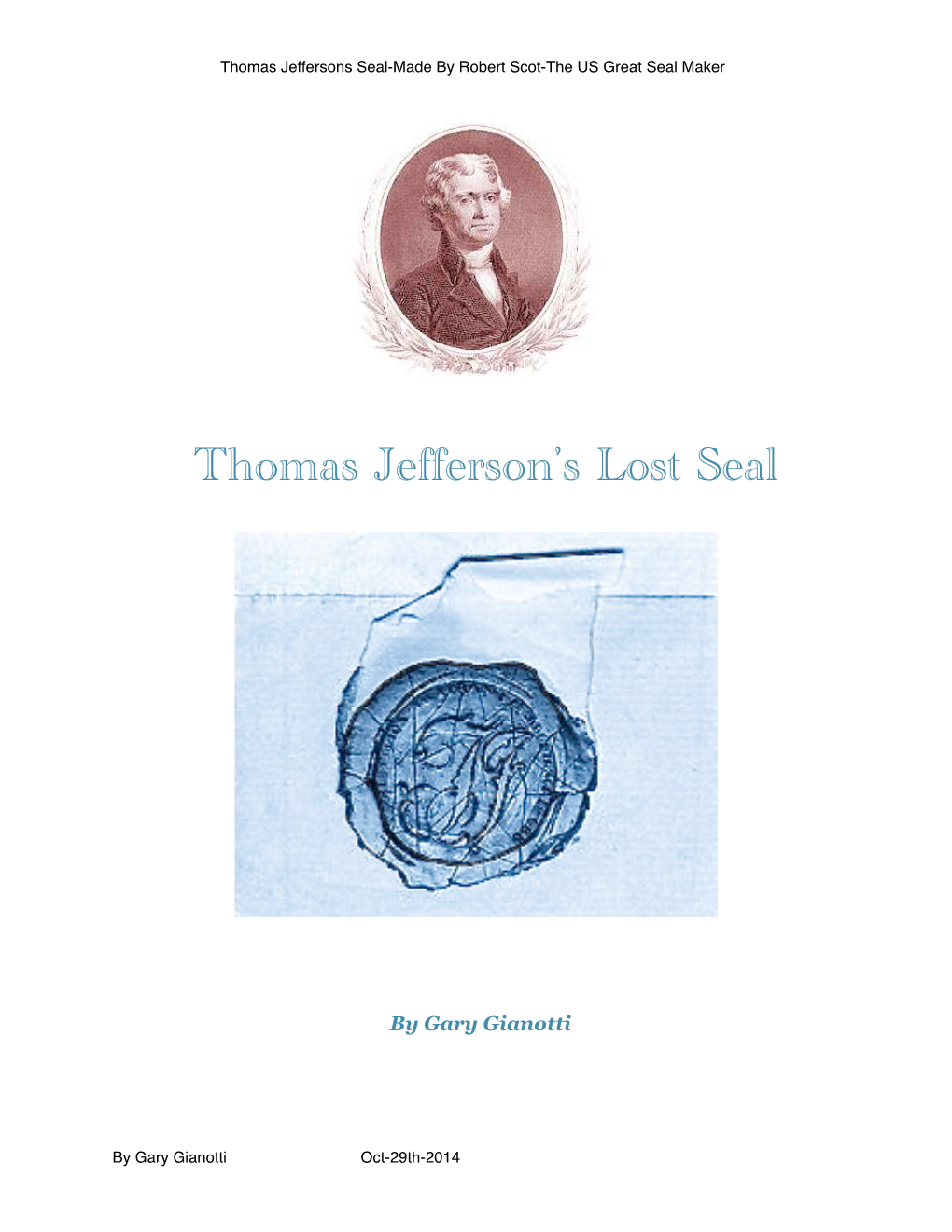 Thomas Jeffersons Lost Seal