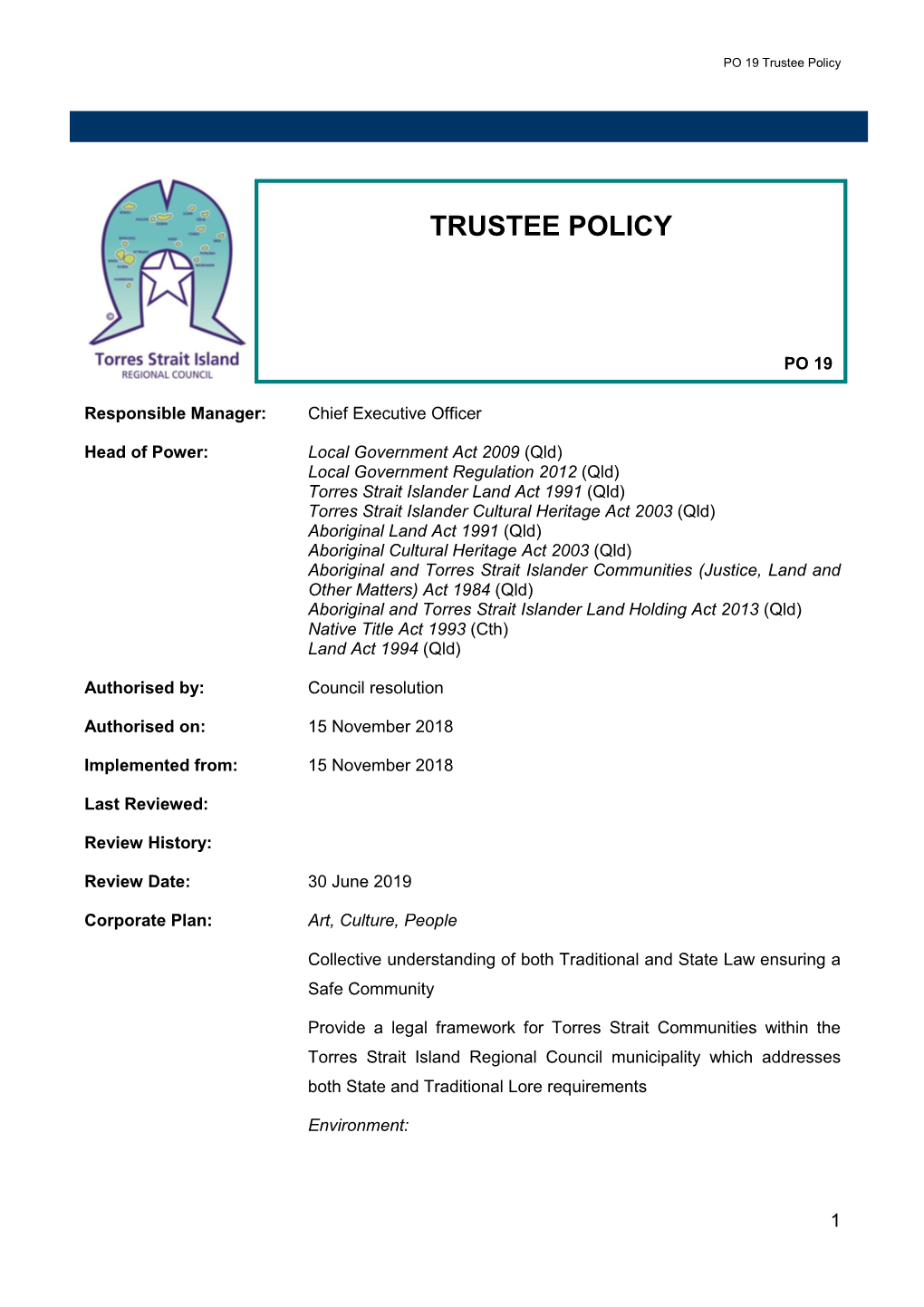 Trustee Policy
