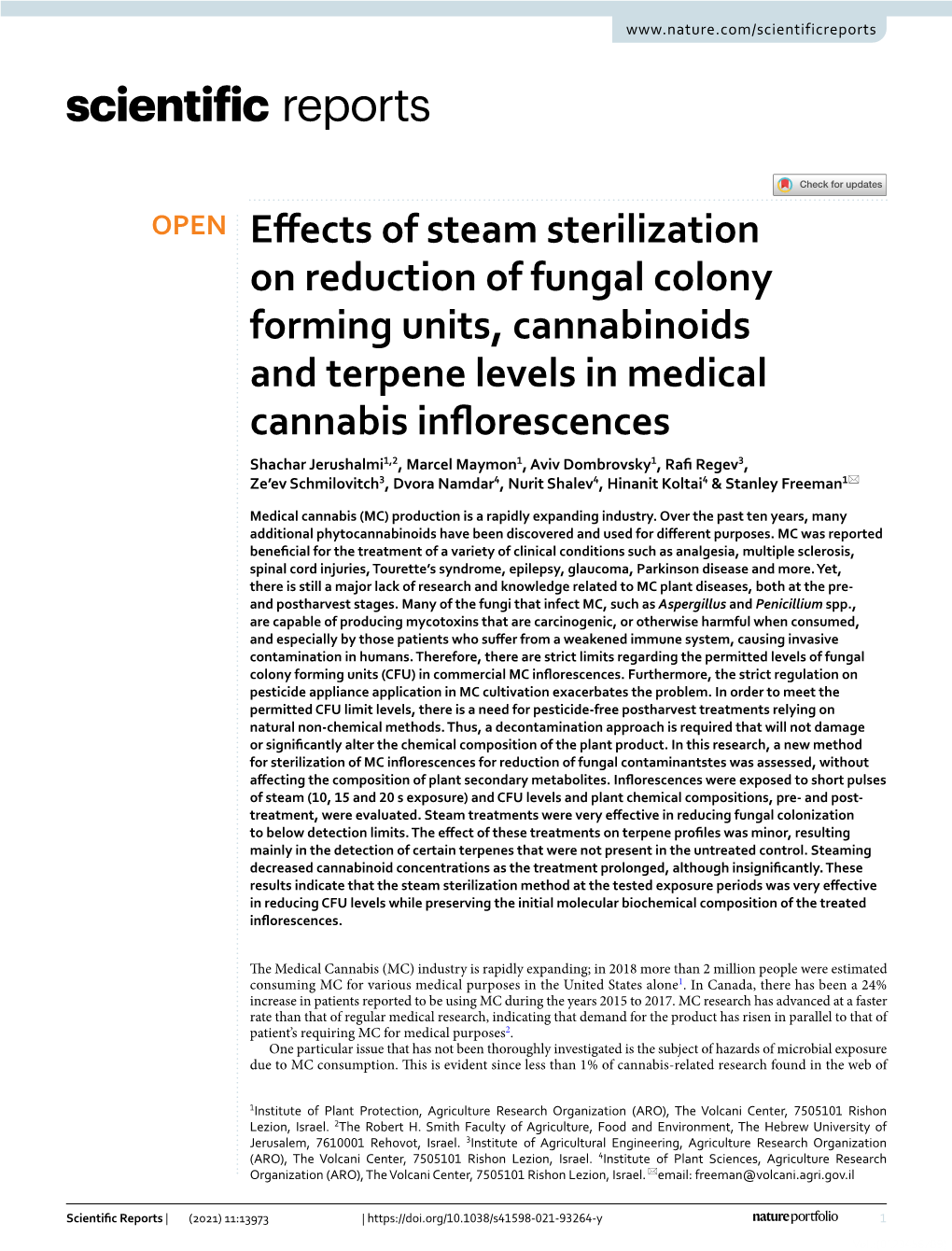 Effects of Steam Sterilization on Reduction of Fungal Colony Forming