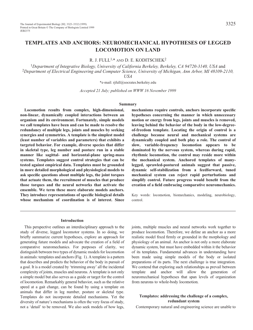 Hypotheses of Legged Locomotion on Land