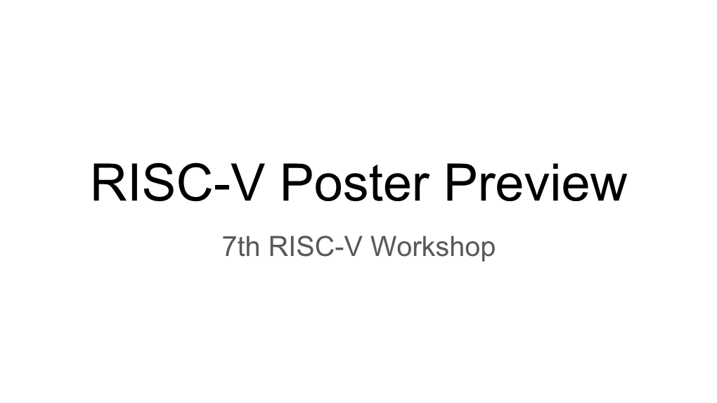 RISC-V Poster Preview