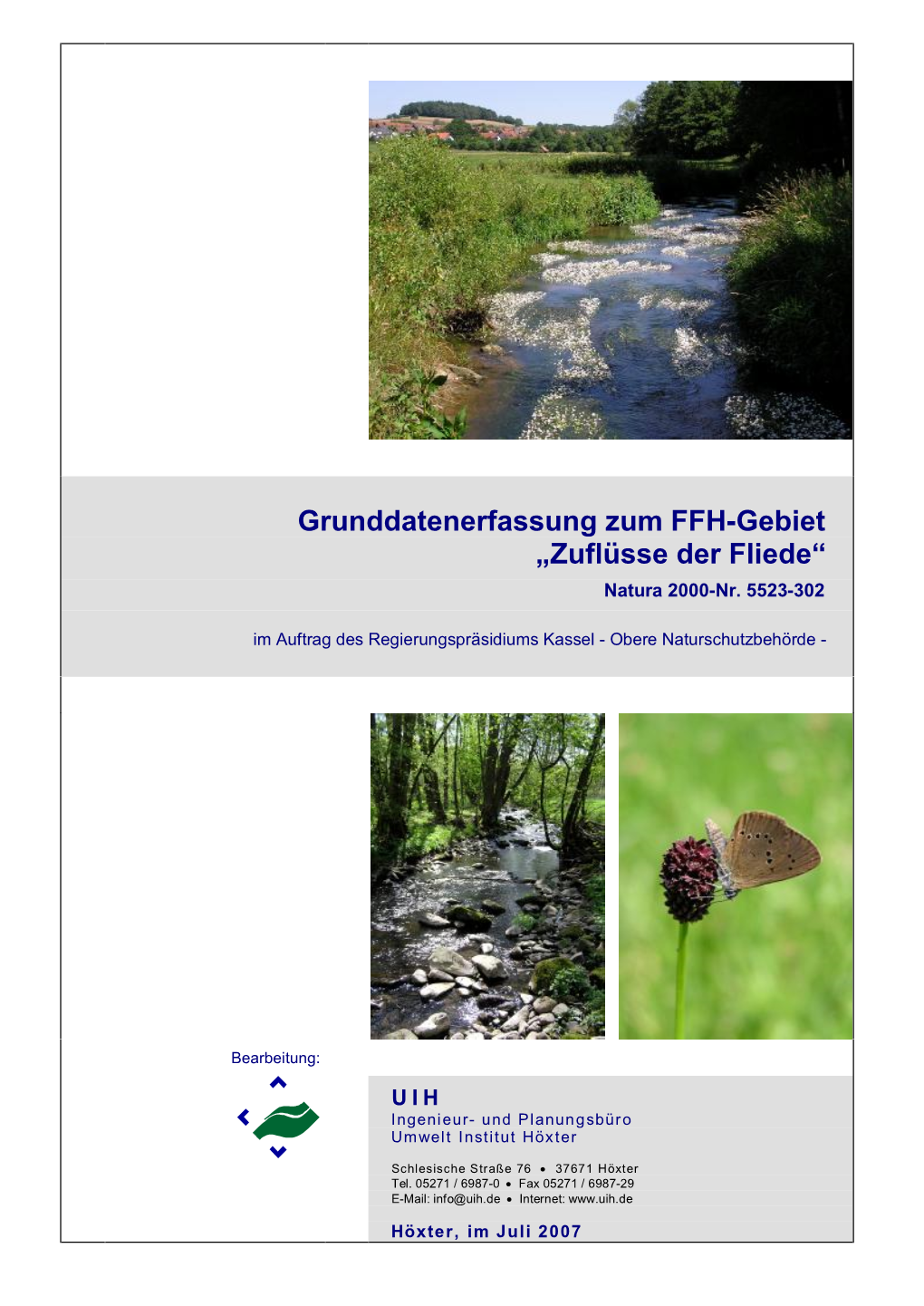 Grunddatenerfassung Zum FFH-Gebiet „Zuflüsse Der Fliede“ Natura 2000-Nr