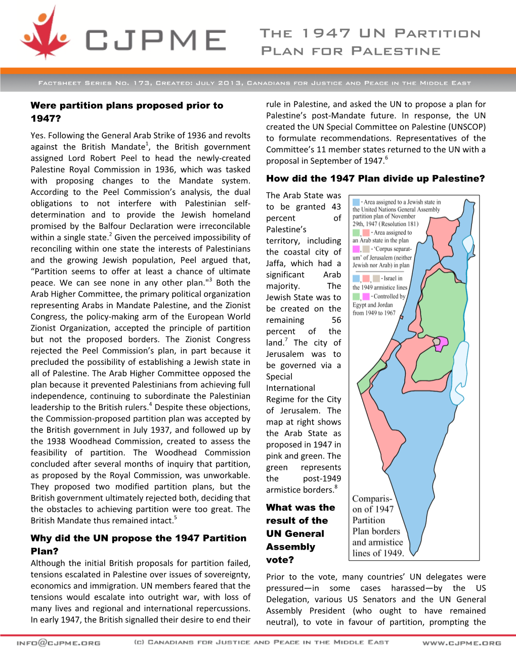 The 1947 UN Partition Plan for Palestine
