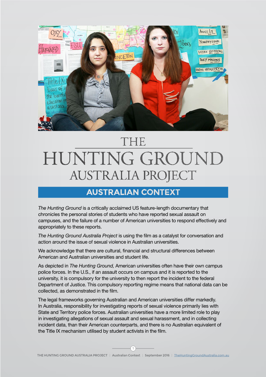 Hunting Ground Australia Project Australian Context