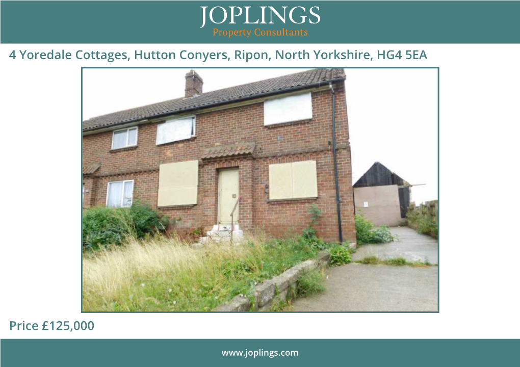4 Yoredale Cottages, Hutton Conyers, Ripon, North Yorkshire, HG4 5EA