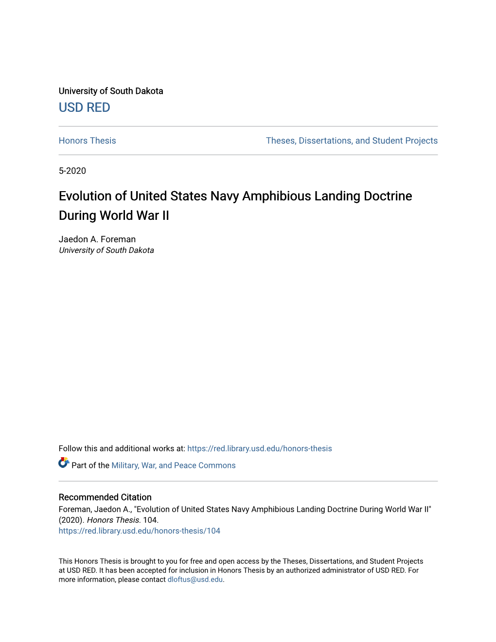 Evolution of United States Navy Amphibious Landing Doctrine During World War II