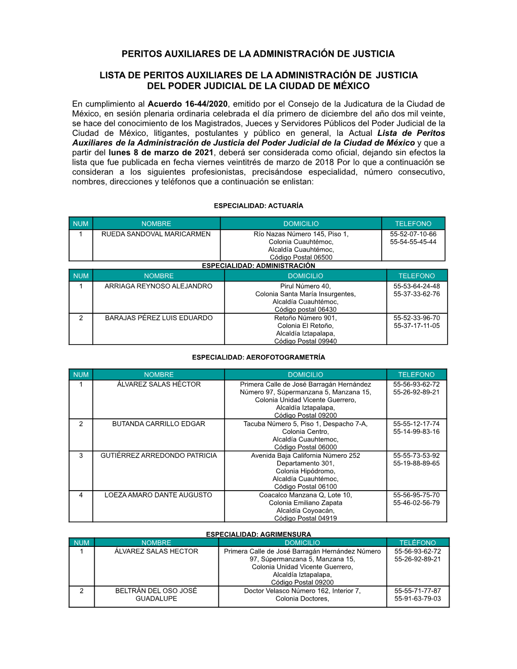 Peritos Auxiliares De La Administración De Justicia