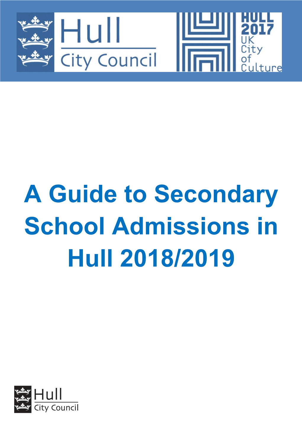 A Guide to Secondary School Admissions 2018