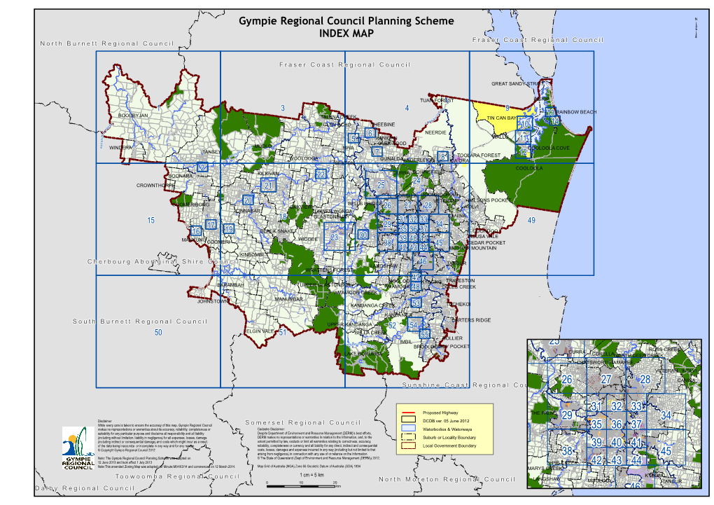 Gympie Regional Council Planning Scheme INDEX MAP F R a S E R C O a S T R E G I O N a L C O U N C I L N O R T H B U R N E T T R E G I O N a L C O U N C I L