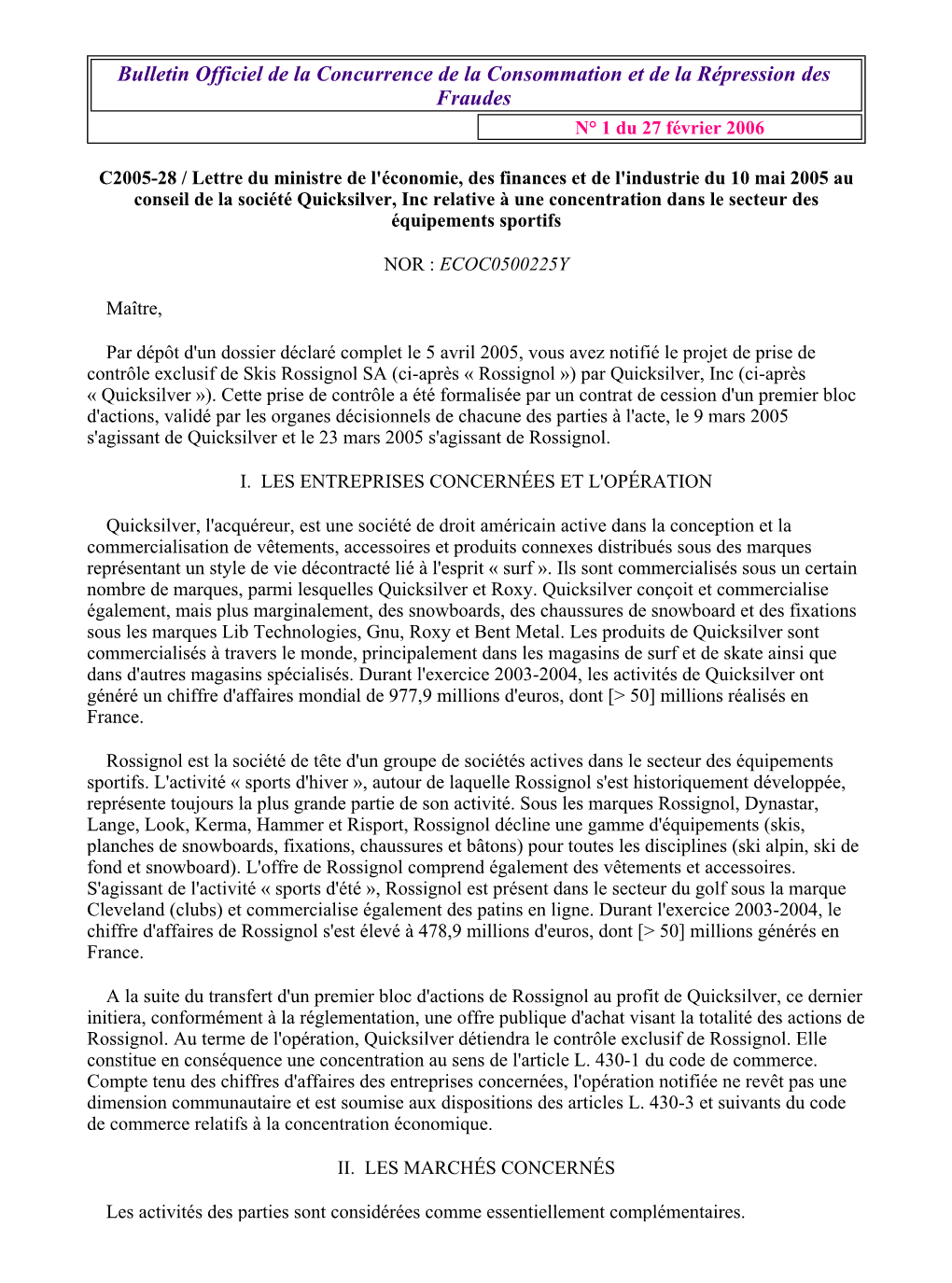 Lettre Du Ministre De L'économie, Des Finances Et De L