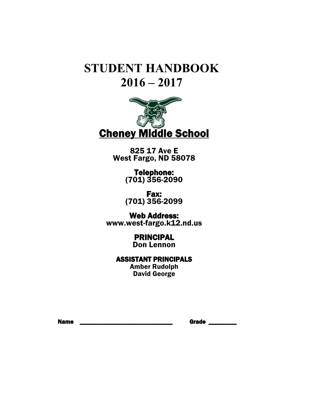 Student Handbook 2016 – 2017