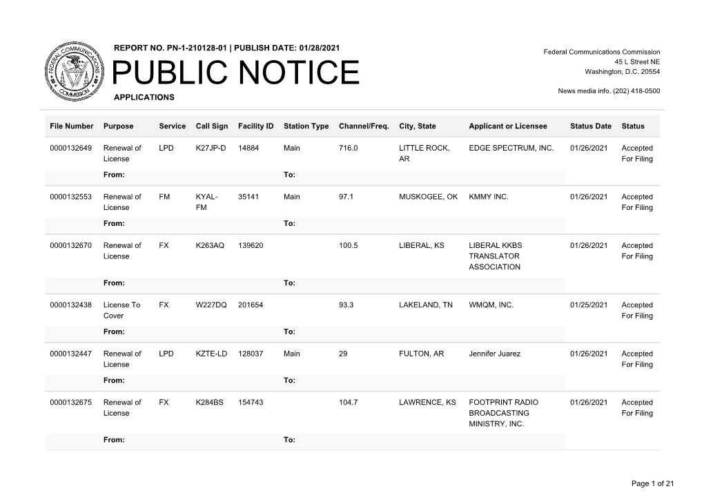 Public Notice >> Licensing and Management System Admin >>