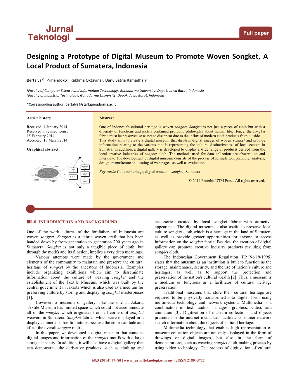 Template for for the Jurnal Teknologi