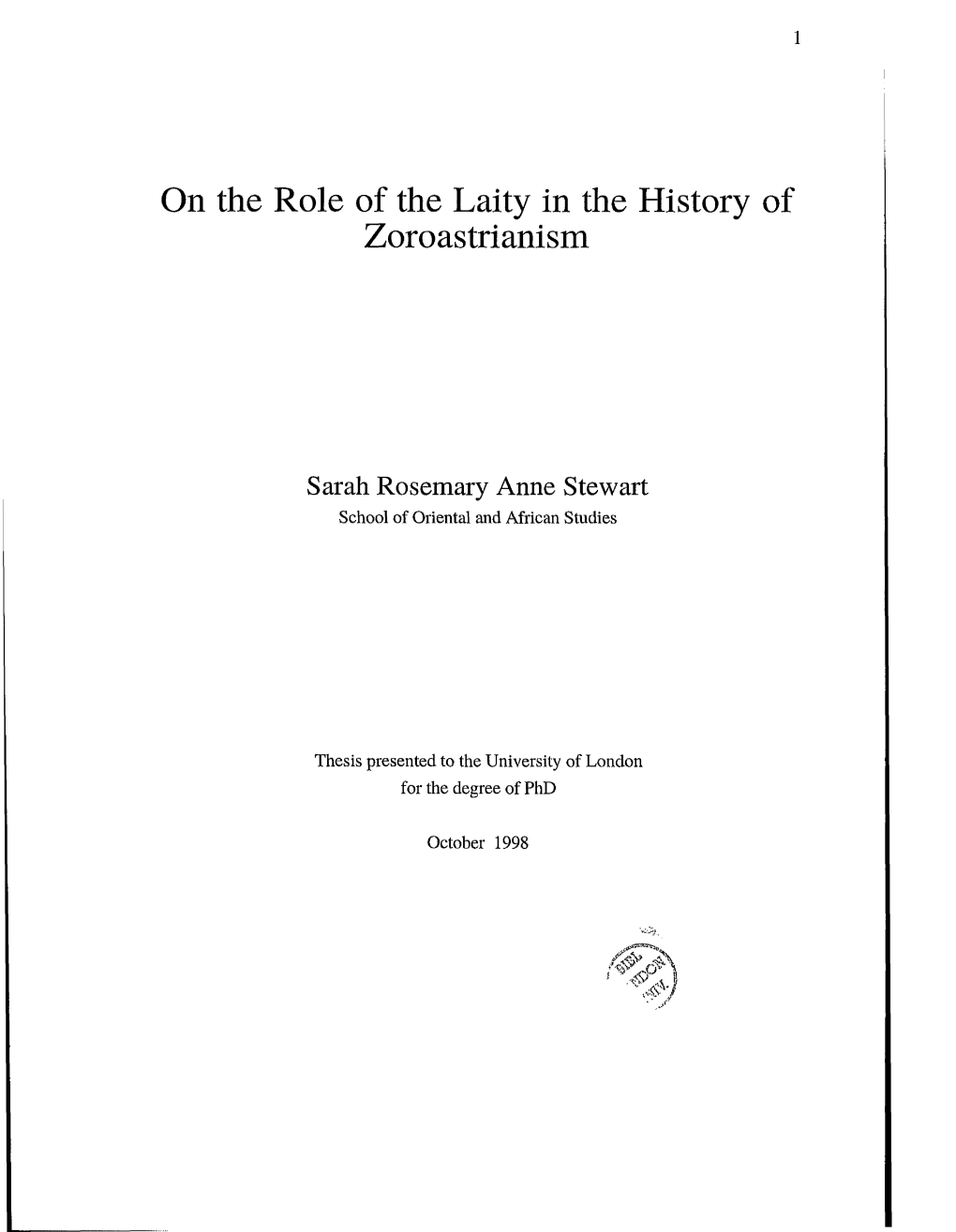 On the Role of the Laity in the History of Zoroastrianism