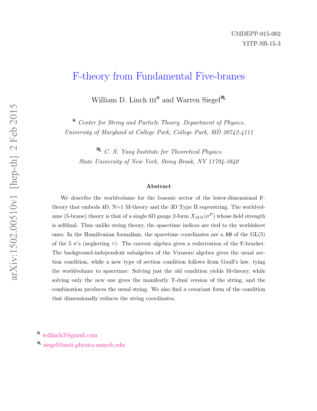 F-Theory from Fundamental Five-Branes