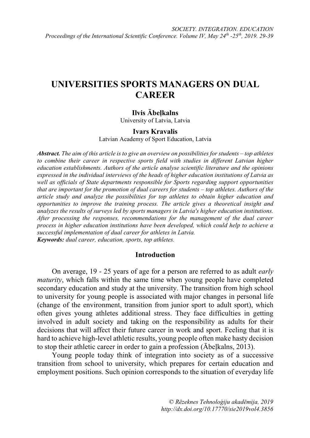 Universities Sports Managers on Dual Career