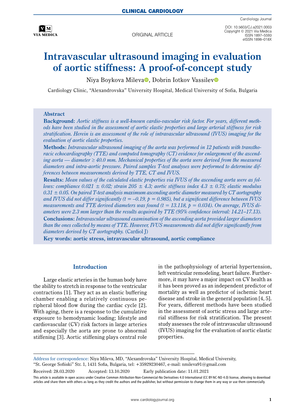 Intravascular Ultrasound Imaging in Evaluation Of