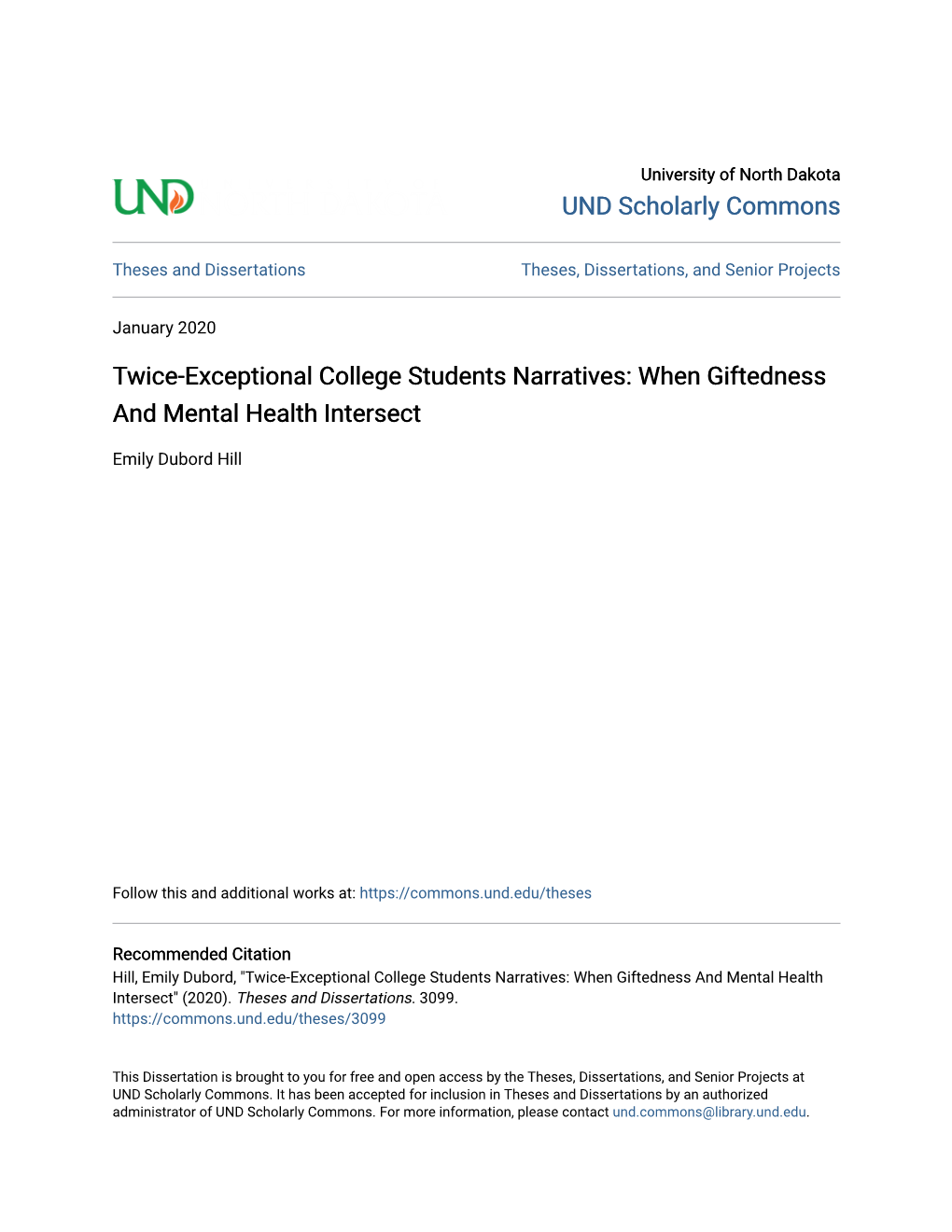 Twice-Exceptional College Students Narratives: When Giftedness and Mental Health Intersect