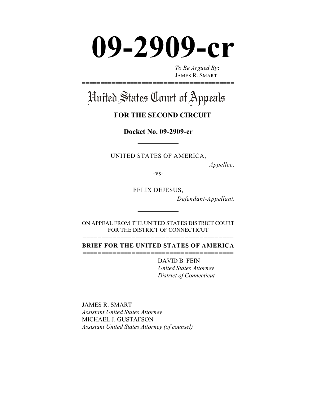 June 6, 2010 US V. Dejesus 2Nd Circuit Brief