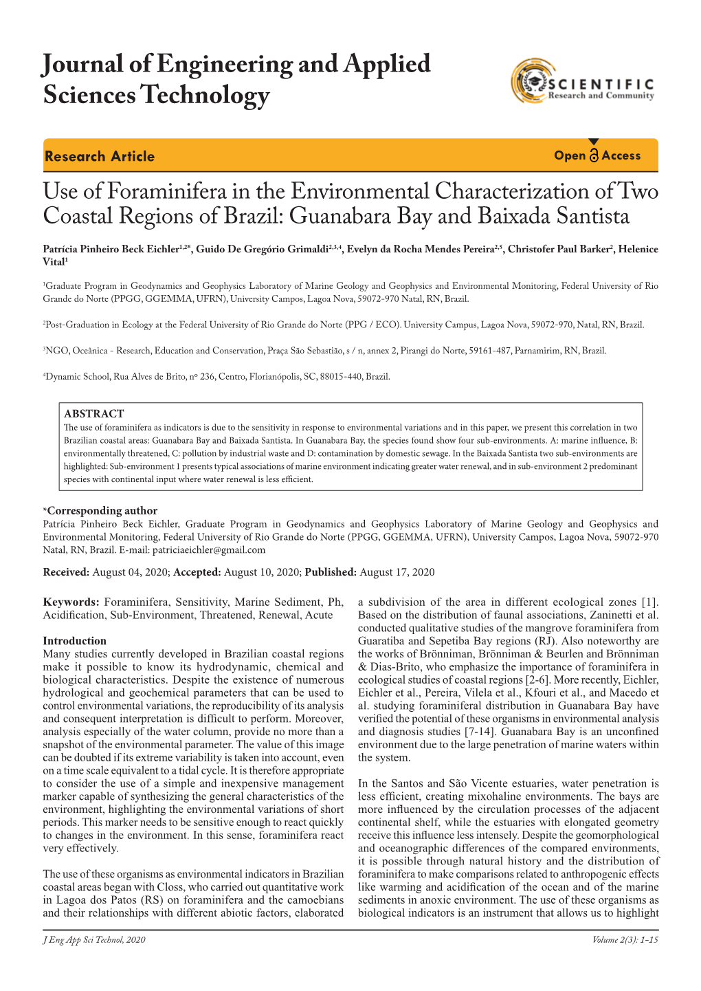 Journal of Engineering and Applied Sciences Technology