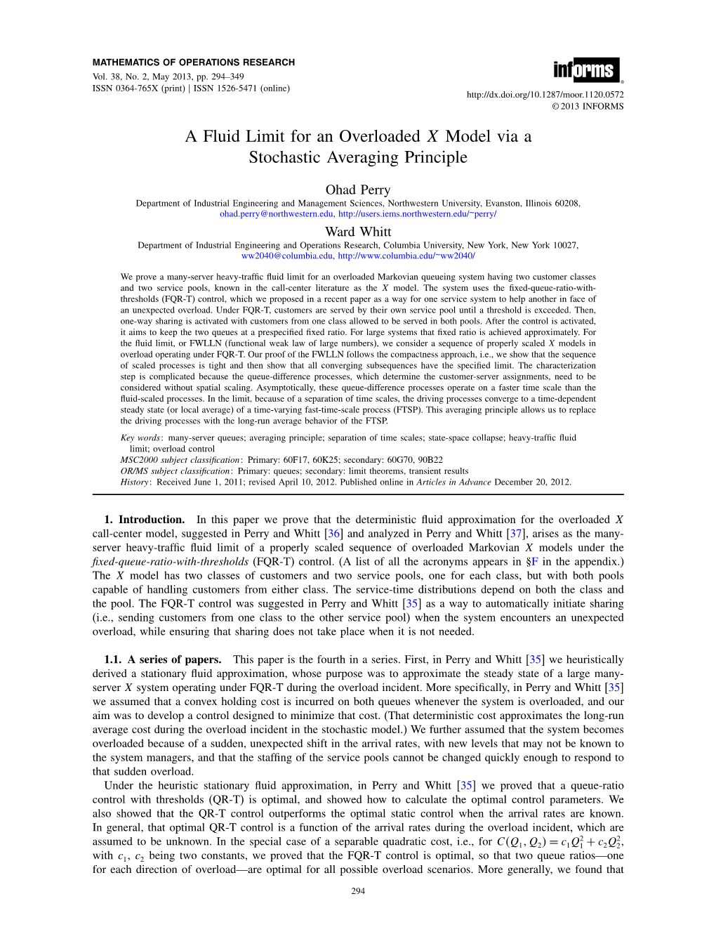 A Fluid Limit for an Overloaded X Model Via a Stochastic Averaging Principle