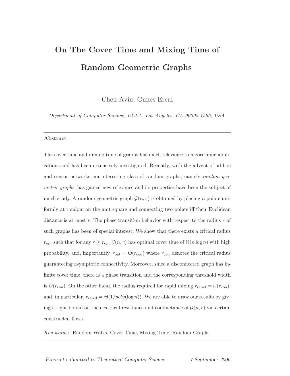 On the Cover Time and Mixing Time of Random Geometric Graphs