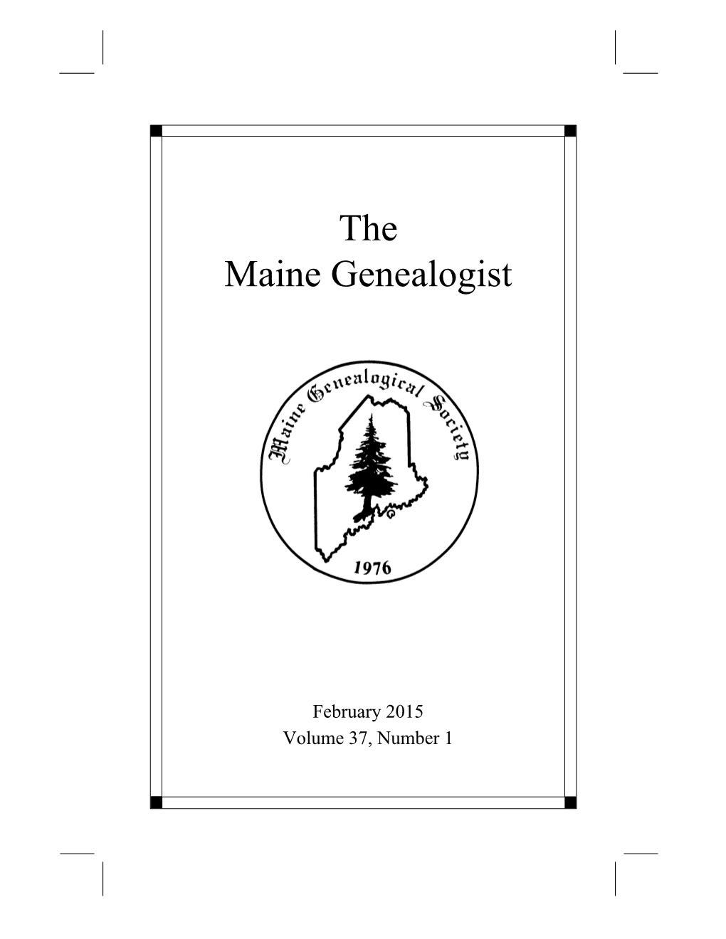 The Maine Genealogist