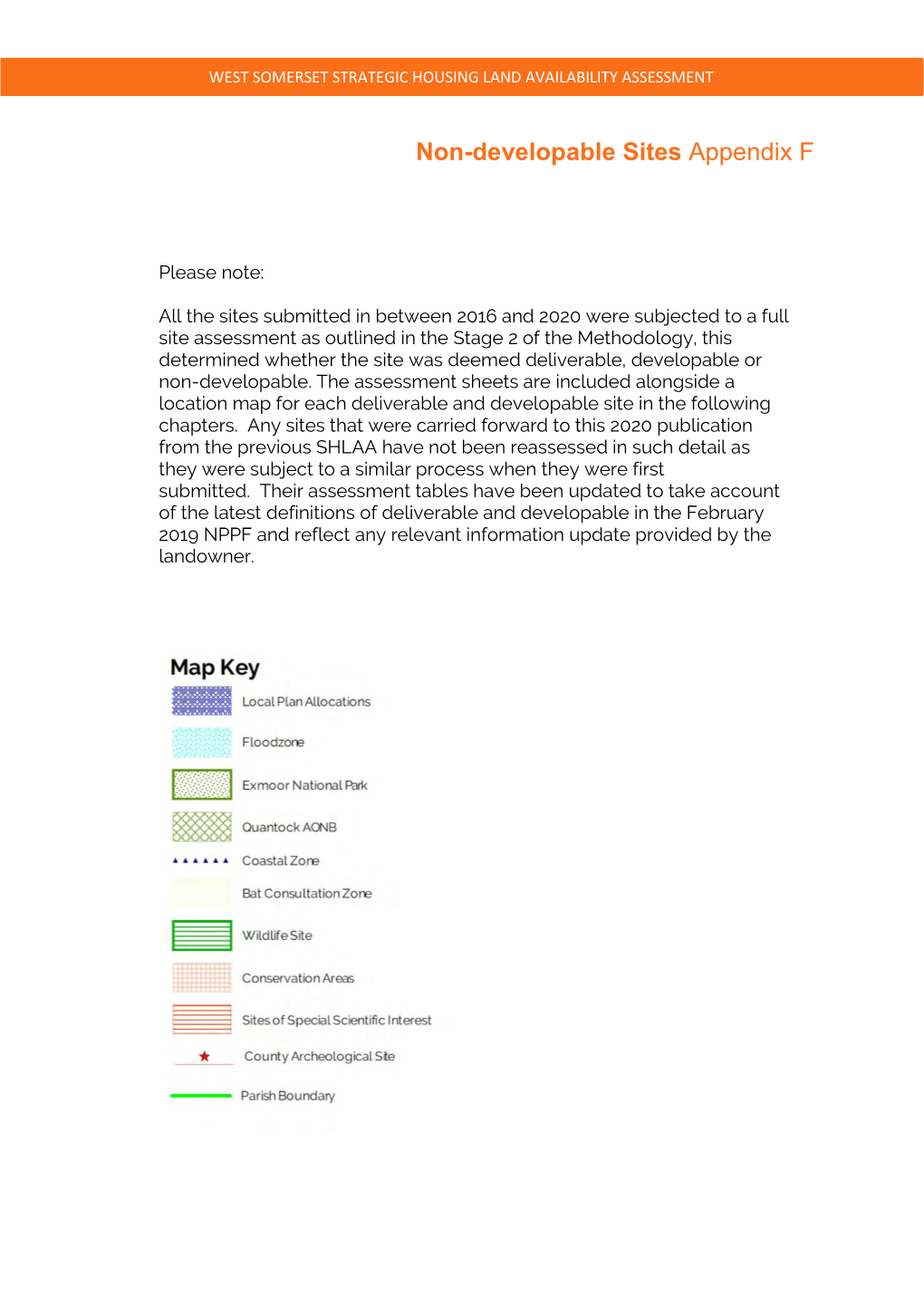 WS SHLAA 2020 Appendix F Non-Developable Sites