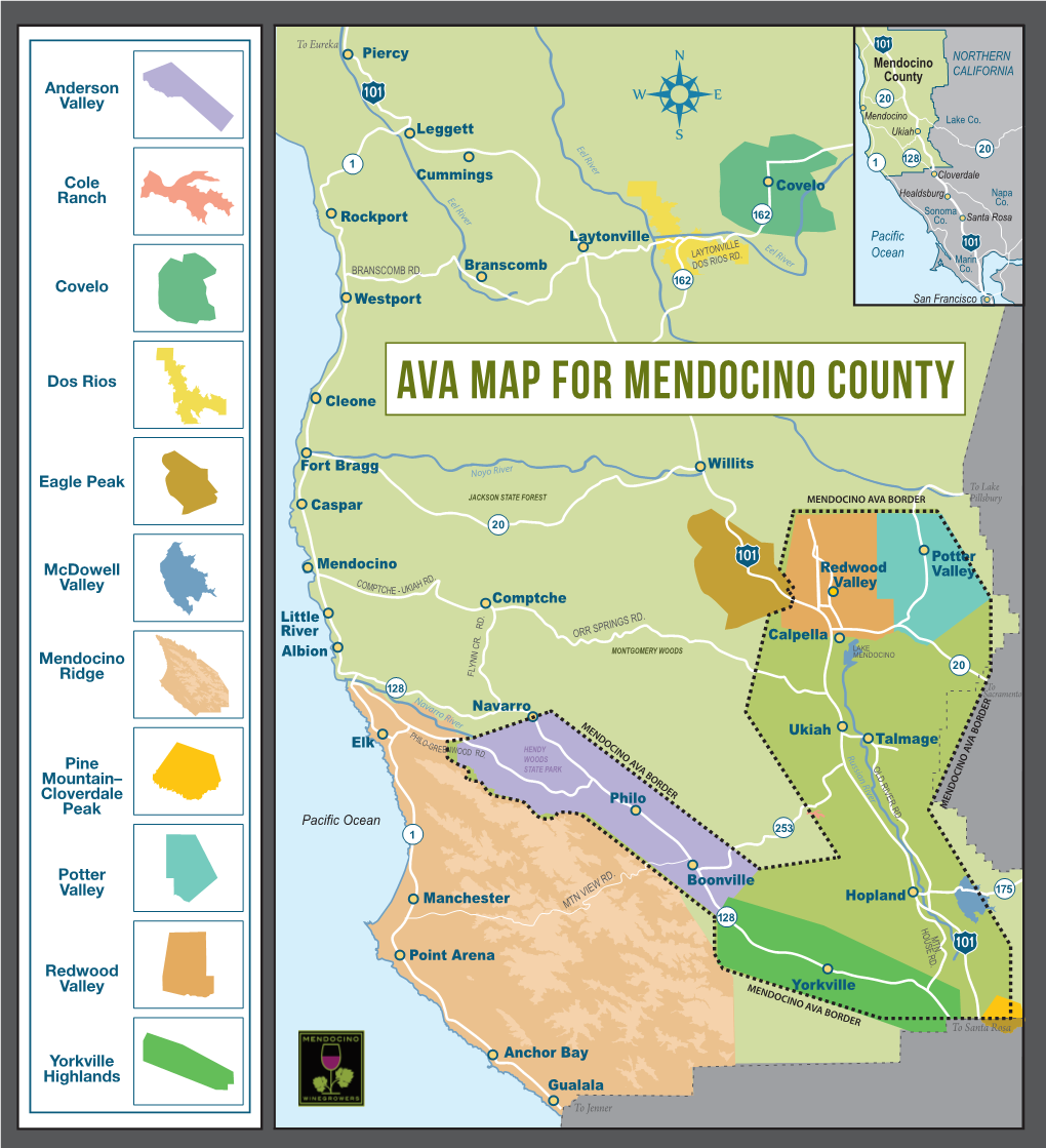 Ava Map for MENDOCINO COUNTY