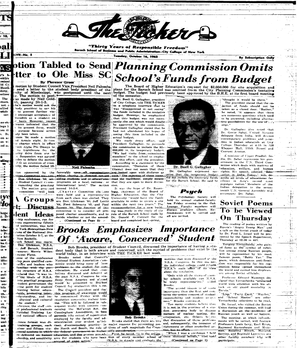 The Ticker, October 16, 1962