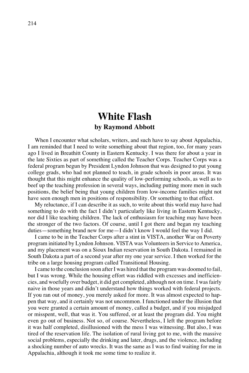 White Flash by Raymond Abbott