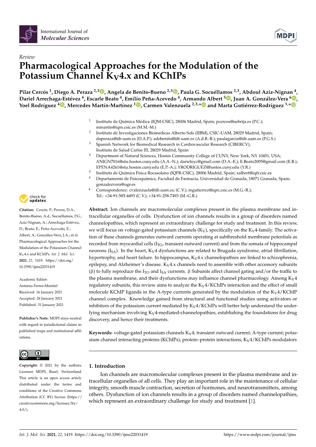 Pharmacological Approaches for the Modulation of the Potassium Channel KV4.X and Kchips