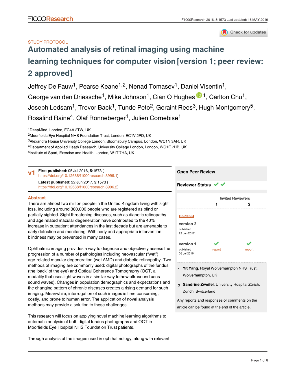 Automated Analysis of Retinal Imaging Using Machine