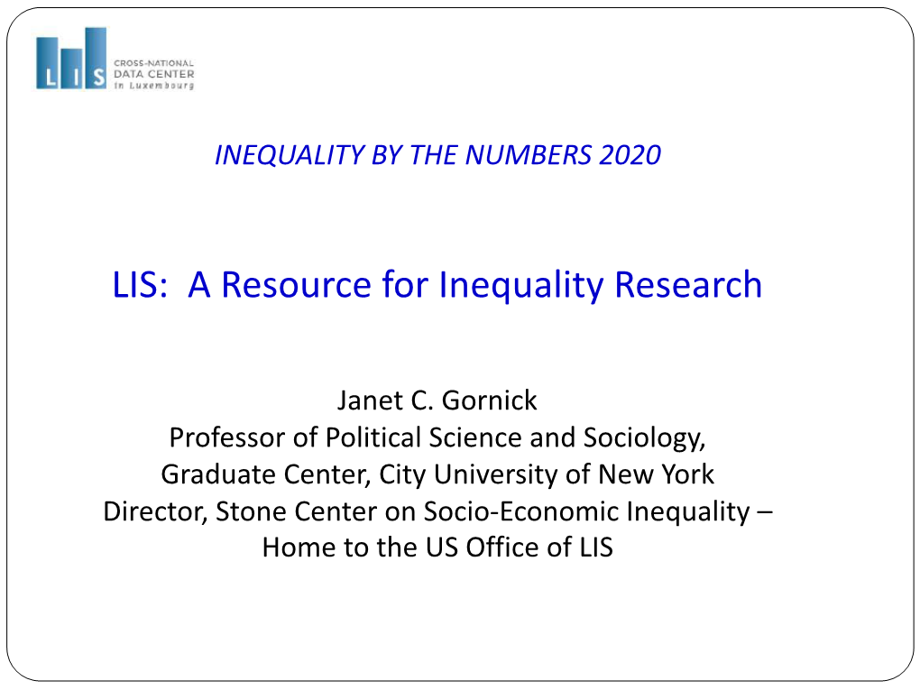 LIS: a Resource for Inequality Research