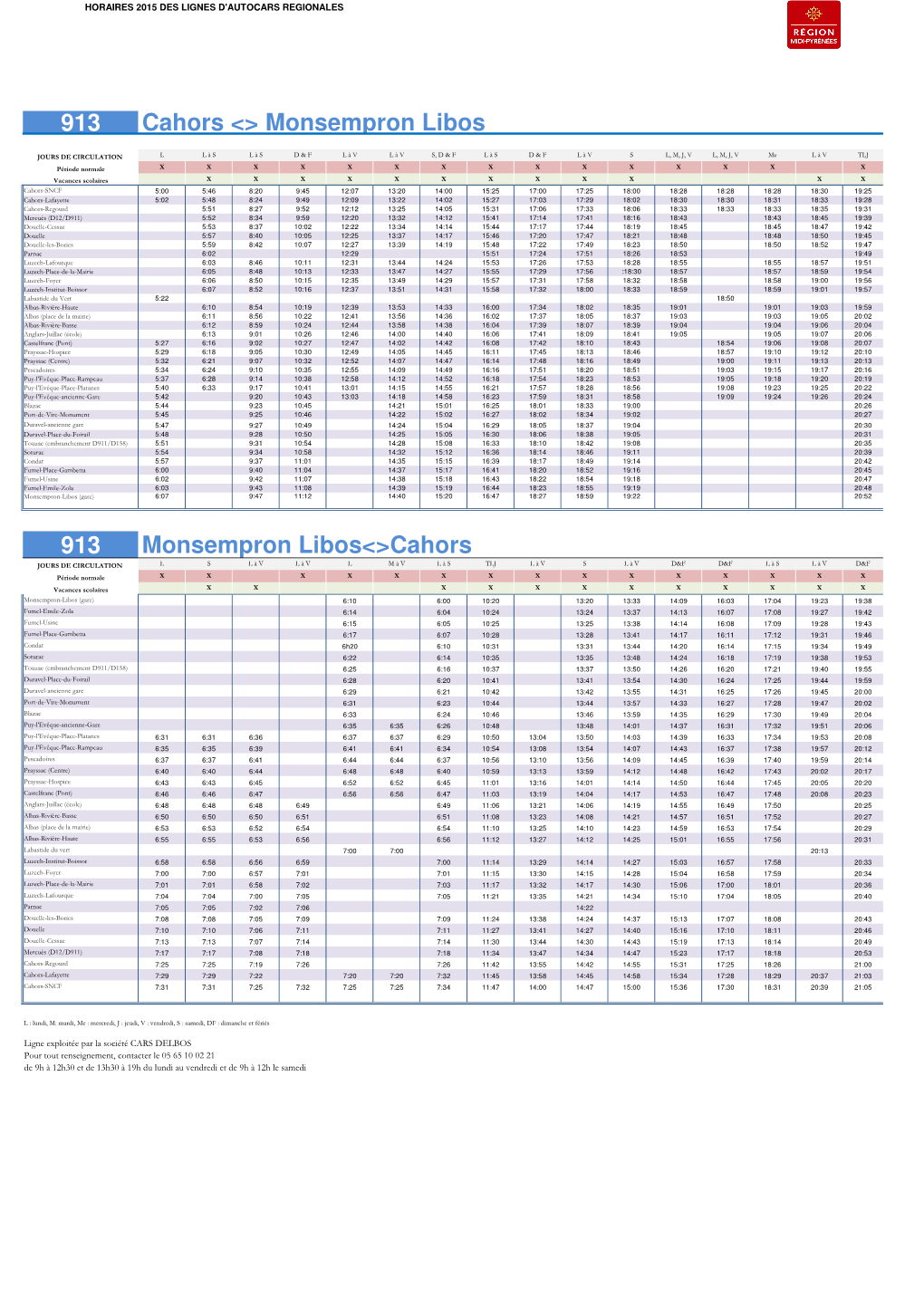 Fiche Horaire Ligne 913.Xlsx