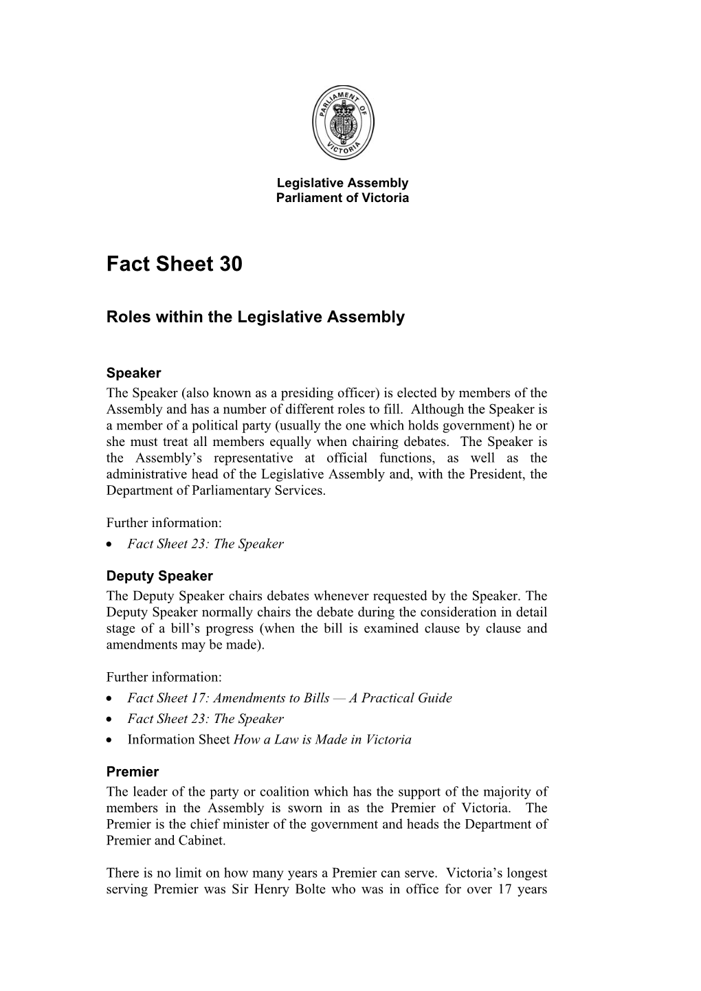 Fact Sheet 30