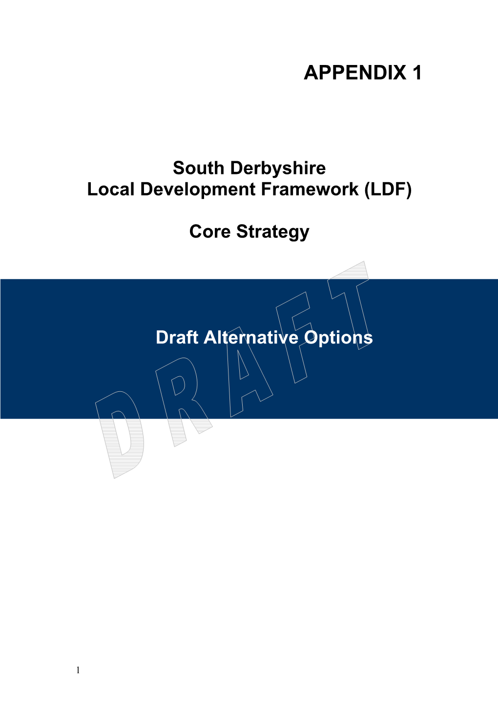 South Derbyshire Development Framework