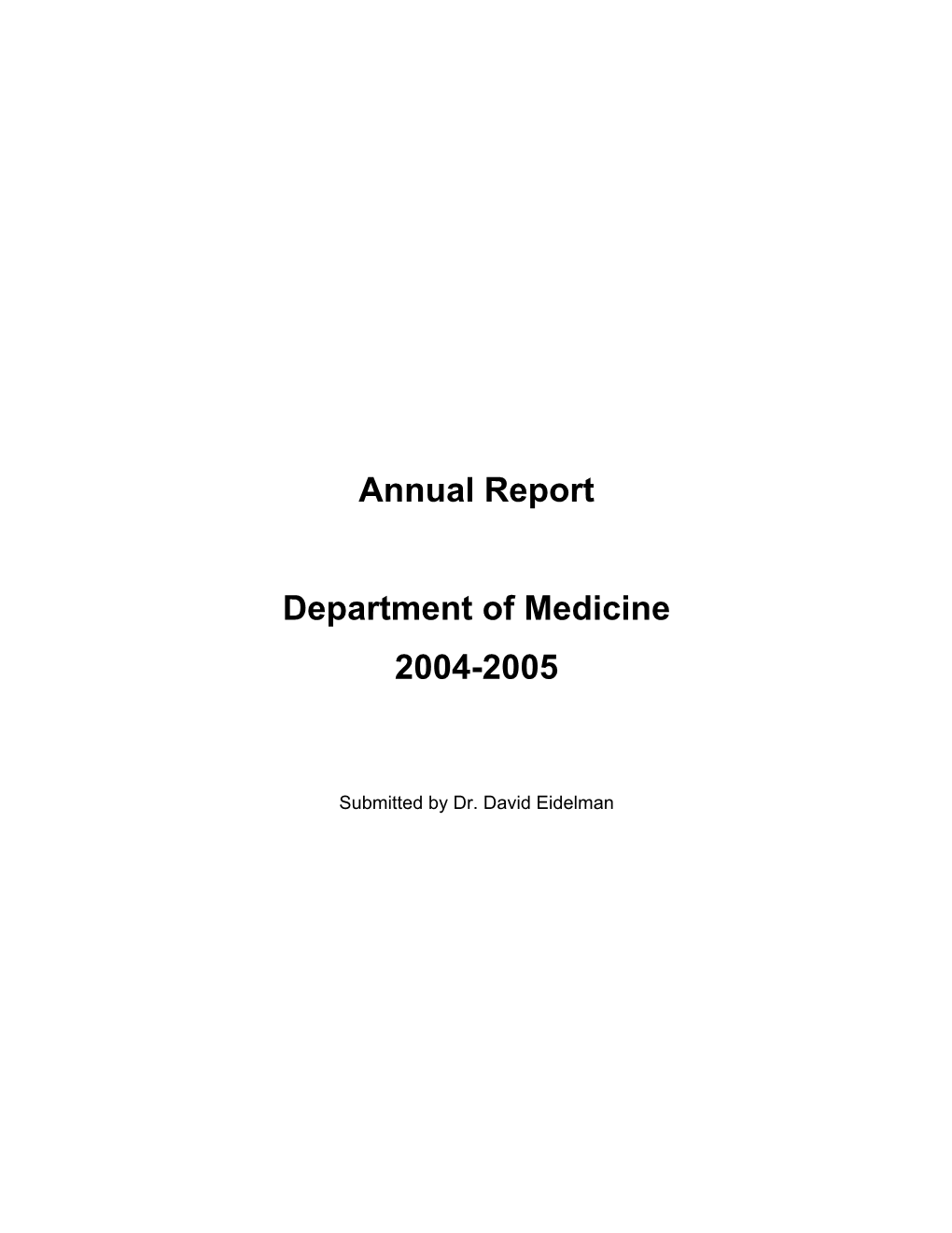 2004-2005 Mcgill University Department of Medicine Annual