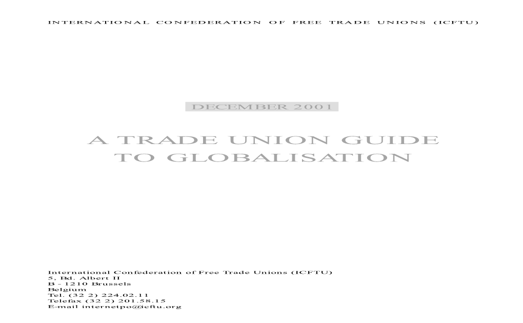 A Trade Union Guide to Globalisation