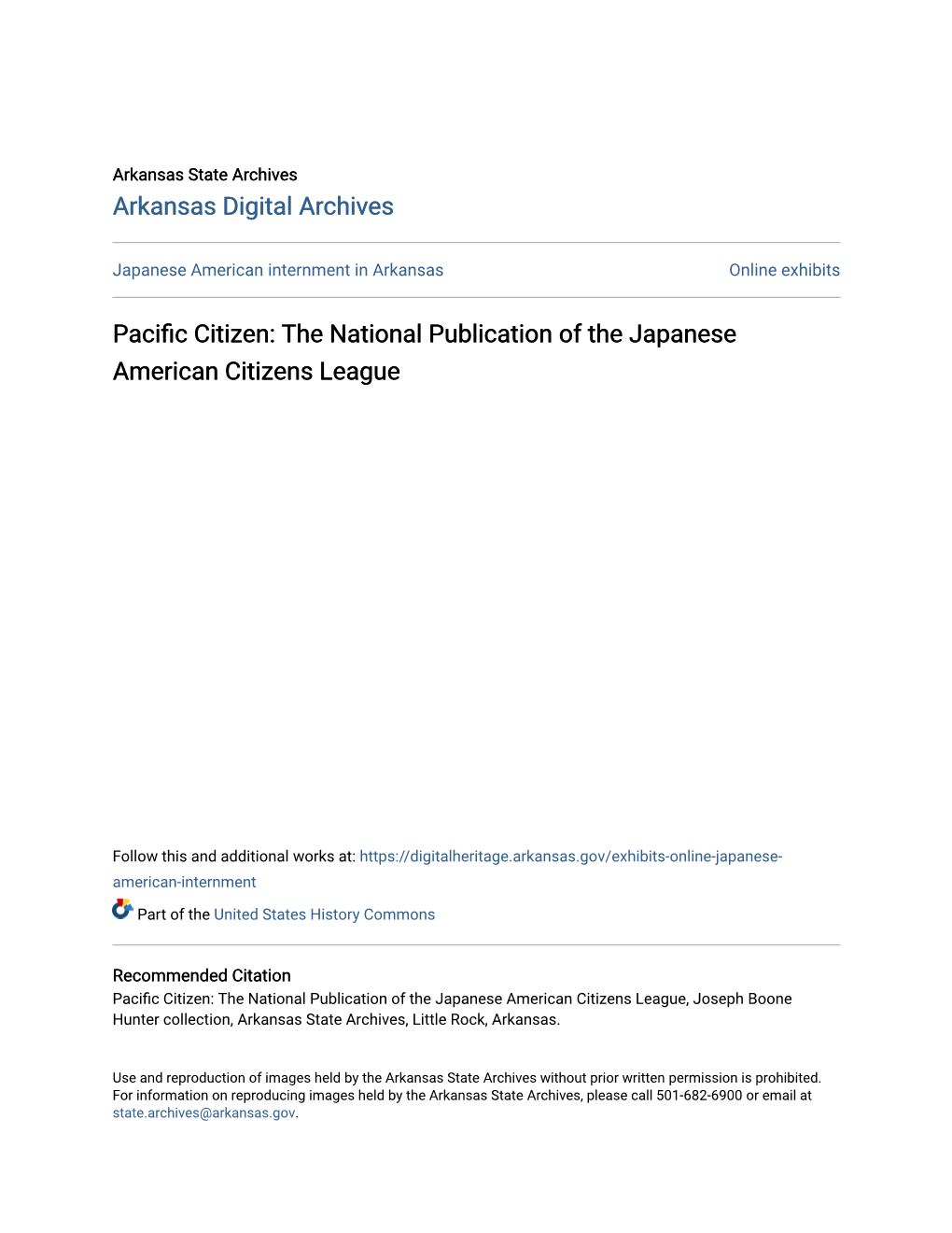 The National Publication of the Japanese American Citizens League