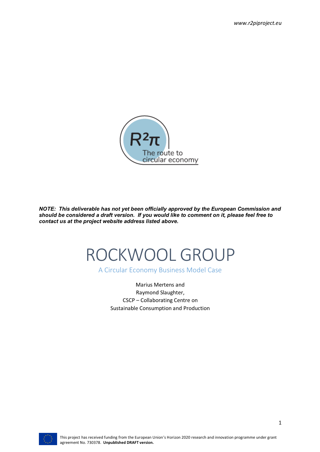 ROCKWOOL GROUP a Circular Economy Business Model Case