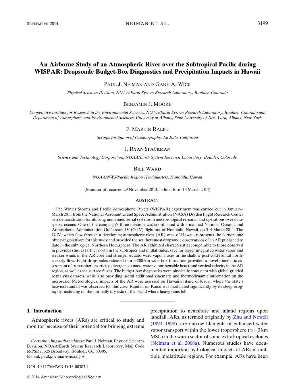 An Airborne Study of an Atmospheric River Over the Subtropical Pacific