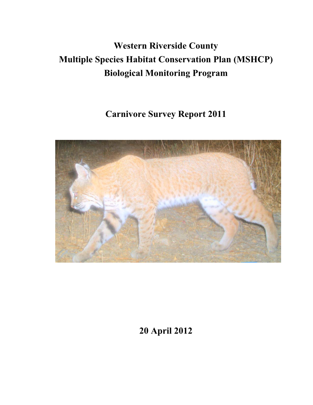 Carnivore Survey Report 2011