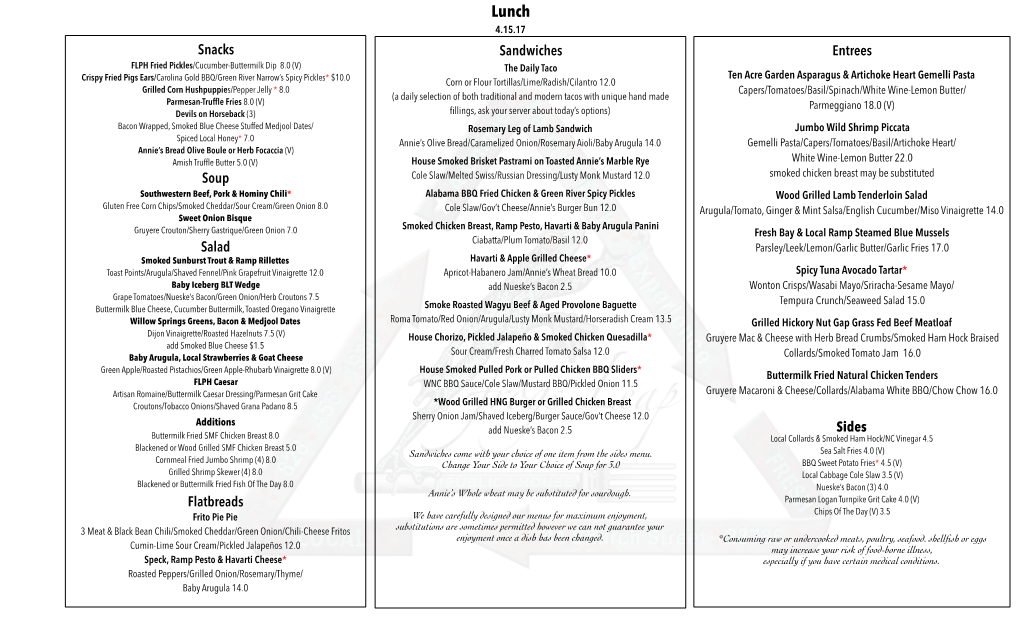 Lunch 4 15 17 Menu