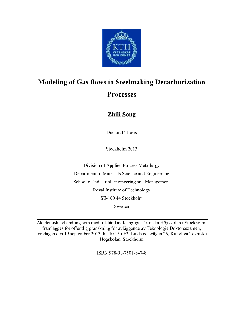 Modeling of Gas Flows in Steelmaking Decarburization Processes