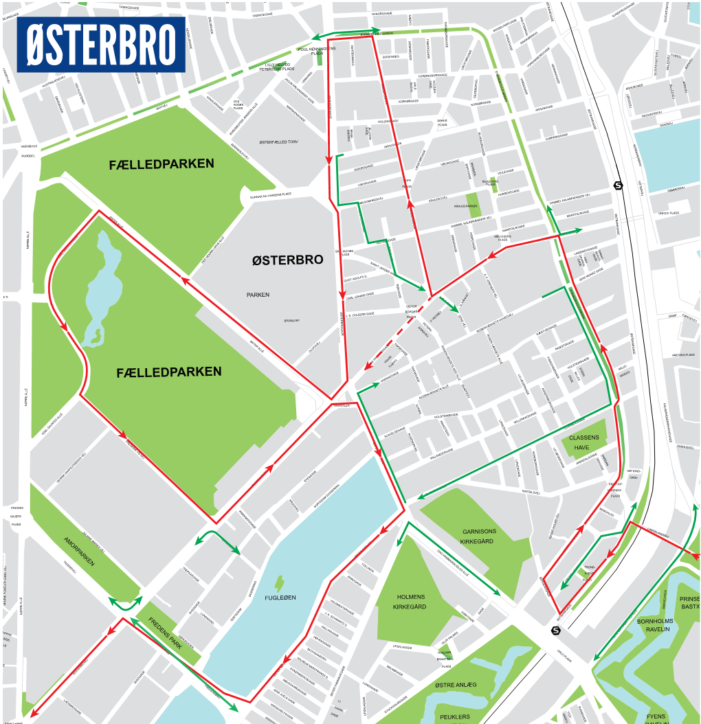 Østerbro Vordingborggade Glückst Jacob Erlandsens Gade V Ardegade Gade H Jernvej