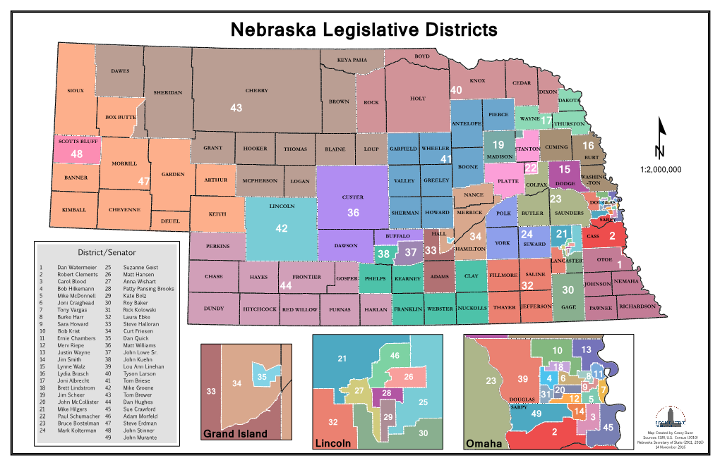 Nebraska Legislative Districts BOYD KEYA PAHA